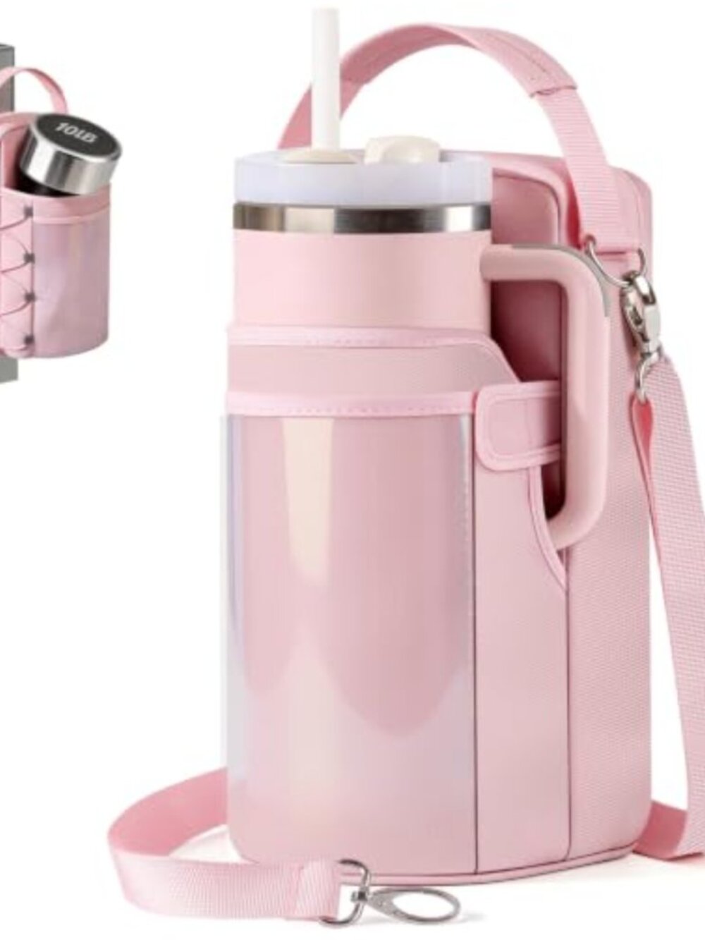 Magnetic Gym Bag with 40oz Tumbler Holder & Touchscreen Pocket
